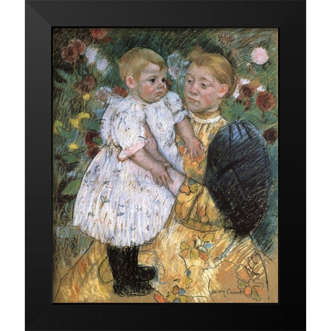 In The Garden 1893 Black Modern Wood Framed Art Print by Cassatt, Mary