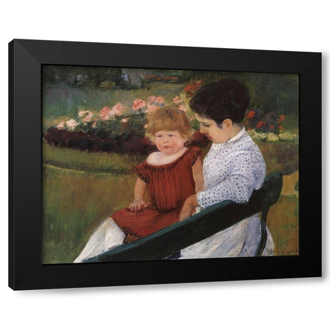 In The Park 1894 Black Modern Wood Framed Art Print by Cassatt, Mary