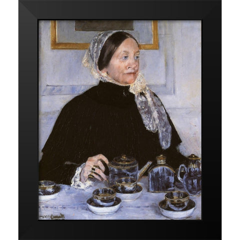 Lady At The Tea Table 1883 Black Modern Wood Framed Art Print by Cassatt, Mary
