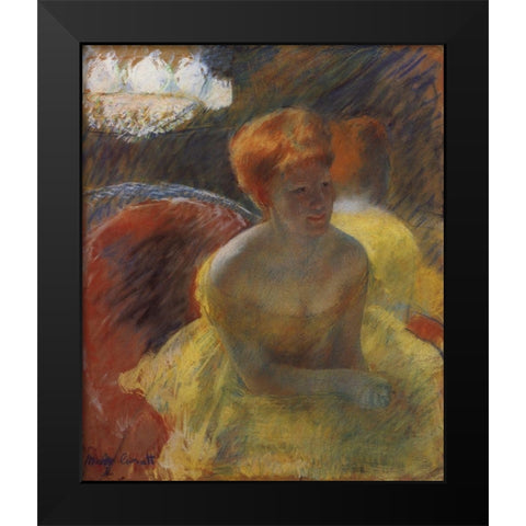Lydia Leaning On Her Arms Seated In A Loge 1879 Black Modern Wood Framed Art Print by Cassatt, Mary