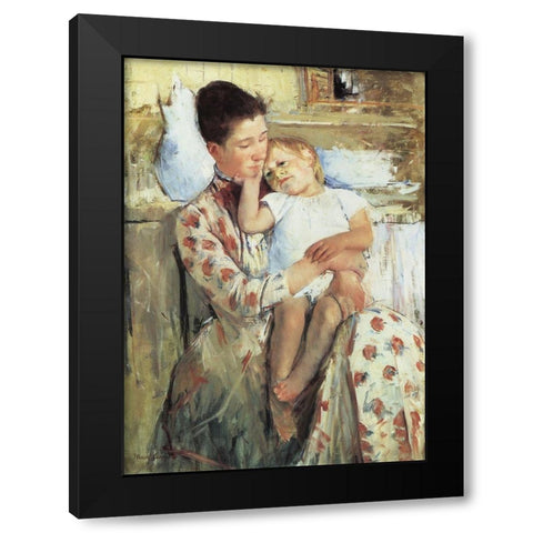 Mother And Child 1890 Black Modern Wood Framed Art Print by Cassatt, Mary