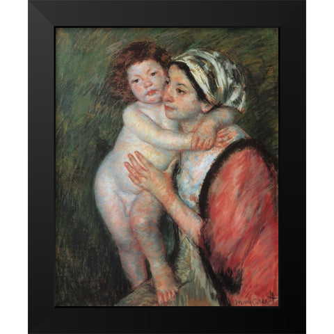 Mother And Child 1914 Black Modern Wood Framed Art Print by Cassatt, Mary