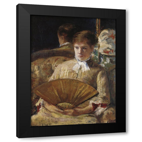 Portrait Of A Lady 1877 Black Modern Wood Framed Art Print by Cassatt, Mary