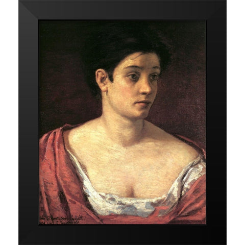 Portrait Of A Woman 1872 Black Modern Wood Framed Art Print by Cassatt, Mary