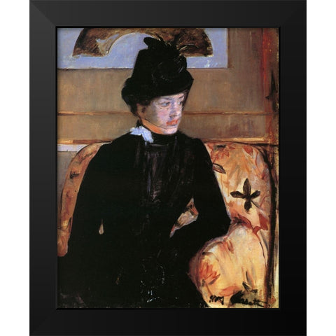 Portrait Of A Young Woman In Black 1883 Black Modern Wood Framed Art Print by Cassatt, Mary