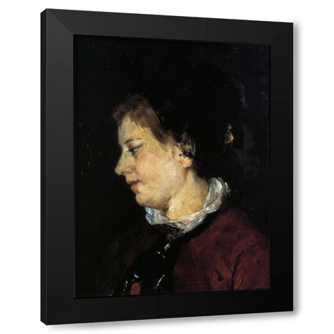 Portrait Of Madame Sisley 1873 Black Modern Wood Framed Art Print by Cassatt, Mary