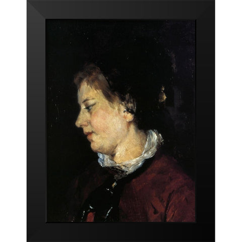 Portrait Of Madame Sisley 1873 Black Modern Wood Framed Art Print by Cassatt, Mary