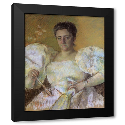 Portrait Of Mrs H O Havemeyer 1896 Black Modern Wood Framed Art Print with Double Matting by Cassatt, Mary