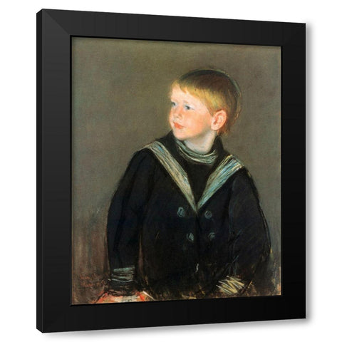 Sailor Boy Gardner As A Child 1892 Black Modern Wood Framed Art Print with Double Matting by Cassatt, Mary