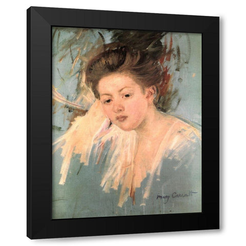 Sketch For Denise At Her Dressing Table 1909 Black Modern Wood Framed Art Print with Double Matting by Cassatt, Mary