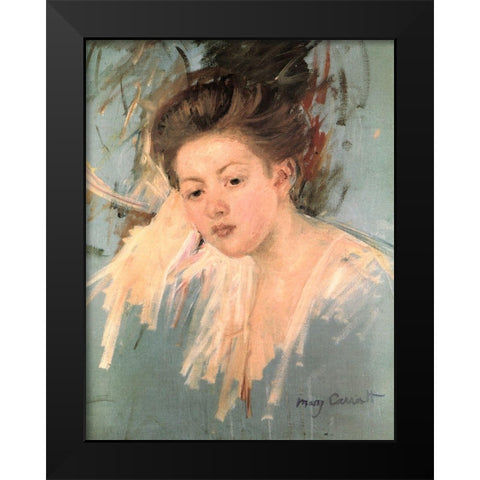 Sketch For Denise At Her Dressing Table 1909 Black Modern Wood Framed Art Print by Cassatt, Mary
