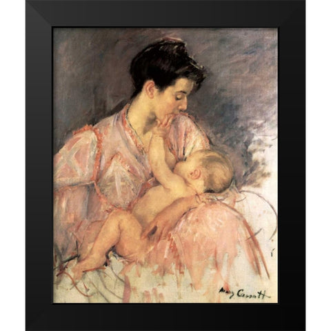Sketch For Mother Jeanne Nursing Her Baby 1906 Black Modern Wood Framed Art Print by Cassatt, Mary