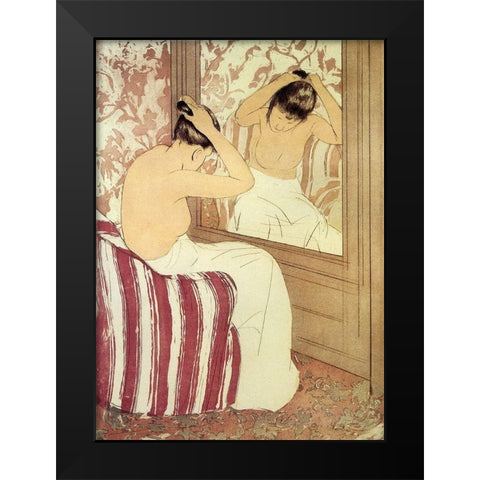 Study 1890 Black Modern Wood Framed Art Print by Cassatt, Mary