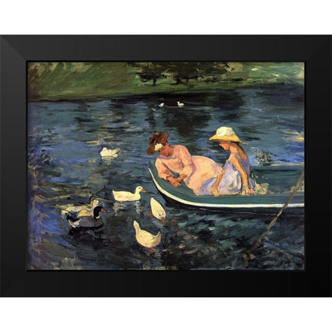 Summertime II 1894 Black Modern Wood Framed Art Print by Cassatt, Mary