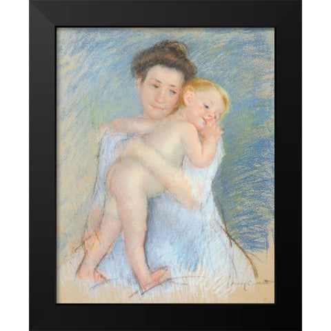 Tendresse Maternelle 1908 Black Modern Wood Framed Art Print by Cassatt, Mary