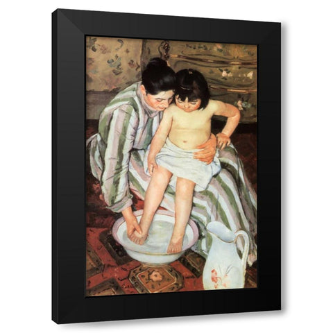 The Bath 1892 Black Modern Wood Framed Art Print with Double Matting by Cassatt, Mary