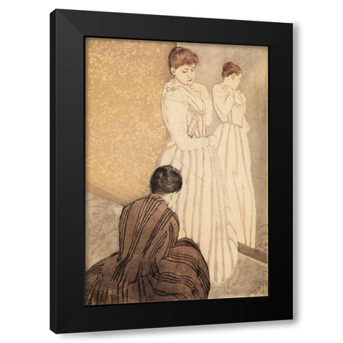 The Fitting 1891 Black Modern Wood Framed Art Print by Cassatt, Mary