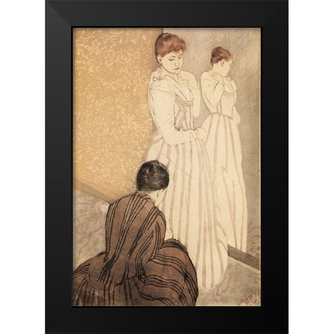 The Fitting 1891 Black Modern Wood Framed Art Print by Cassatt, Mary