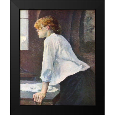 The Laundress 1889 Black Modern Wood Framed Art Print by Cassatt, Mary