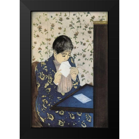 The Letter 1891 Black Modern Wood Framed Art Print by Cassatt, Mary