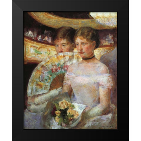 The Loge 1882 Black Modern Wood Framed Art Print by Cassatt, Mary
