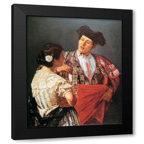 Torrero And Young Girl 1873 Black Modern Wood Framed Art Print by Cassatt, Mary