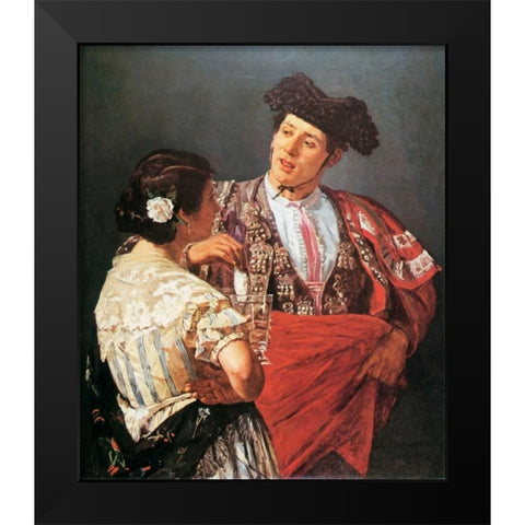 Torrero And Young Girl 1873 Black Modern Wood Framed Art Print by Cassatt, Mary