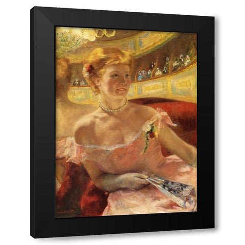 Woman In A Loge 1879 Black Modern Wood Framed Art Print by Cassatt, Mary