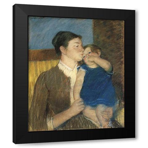 Young Mother 1888 Black Modern Wood Framed Art Print by Cassatt, Mary