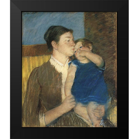 Young Mother 1888 Black Modern Wood Framed Art Print by Cassatt, Mary
