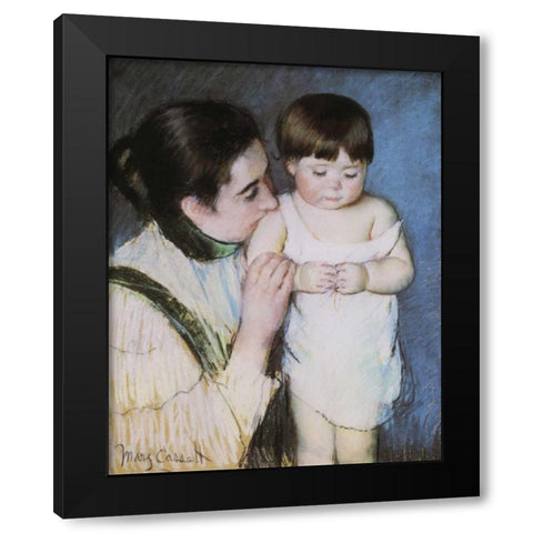 Young Thomas And His Mother 1893 Black Modern Wood Framed Art Print with Double Matting by Cassatt, Mary