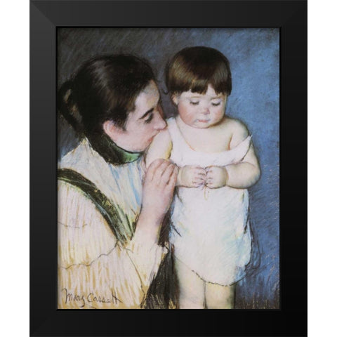 Young Thomas And His Mother 1893 Black Modern Wood Framed Art Print by Cassatt, Mary