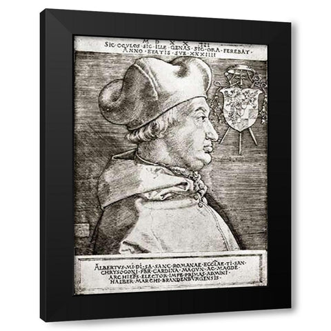 Albrecht Von Brandenburg Archbishop Of Mainz Black Modern Wood Framed Art Print with Double Matting by Durer, Albrecht