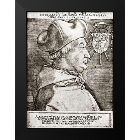 Albrecht Von Brandenburg Archbishop Of Mainz Black Modern Wood Framed Art Print by Durer, Albrecht