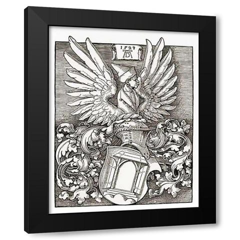 Coat Of Arms Black Modern Wood Framed Art Print by Durer, Albrecht