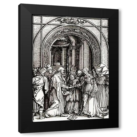 Life Of The Virgin 6 Black Modern Wood Framed Art Print by Durer, Albrecht