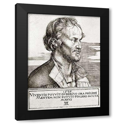 Philip Melanchthon Black Modern Wood Framed Art Print with Double Matting by Durer, Albrecht