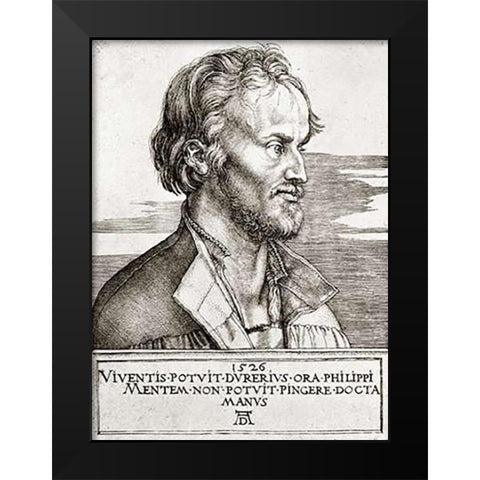 Philip Melanchthon Black Modern Wood Framed Art Print by Durer, Albrecht