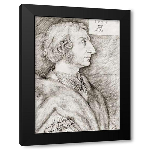 Portrait Of Ulrich Starck Black Modern Wood Framed Art Print with Double Matting by Durer, Albrecht