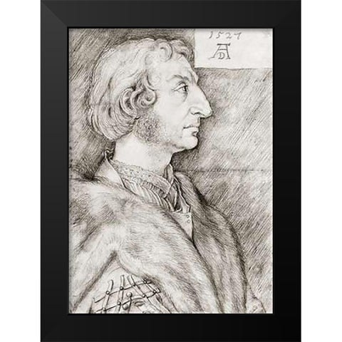 Portrait Of Ulrich Starck Black Modern Wood Framed Art Print by Durer, Albrecht