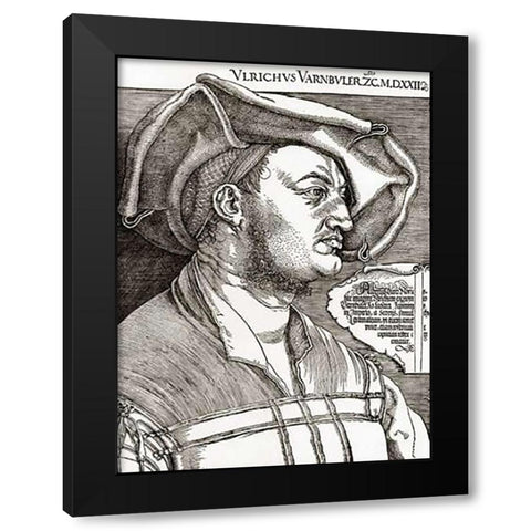 Portrait Of Ulrich Varnbuhler Black Modern Wood Framed Art Print by Durer, Albrecht