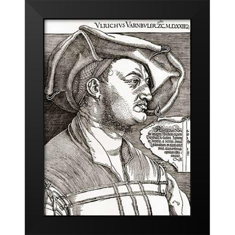 Portrait Of Ulrich Varnbuhler Black Modern Wood Framed Art Print by Durer, Albrecht
