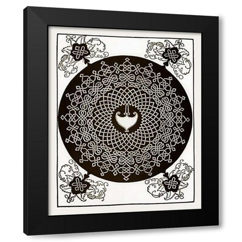 Six Knot Series Black Modern Wood Framed Art Print with Double Matting by Durer, Albrecht