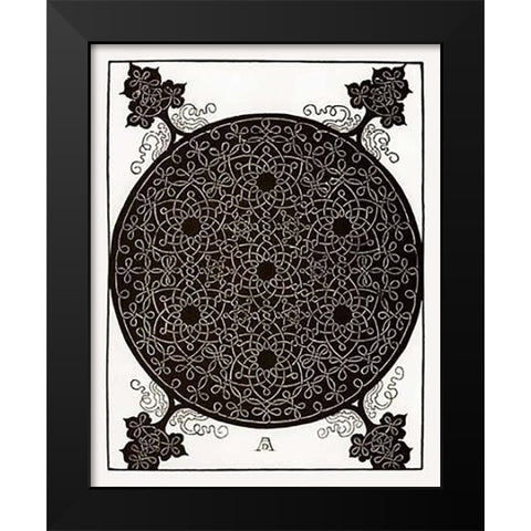 Six Knot Series 4 Black Modern Wood Framed Art Print by Durer, Albrecht