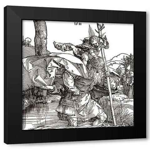 St Museumistopher Black Modern Wood Framed Art Print by Durer, Albrecht