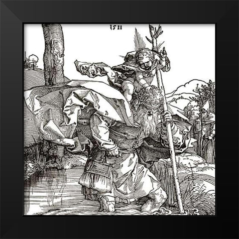St Museumistopher Black Modern Wood Framed Art Print by Durer, Albrecht