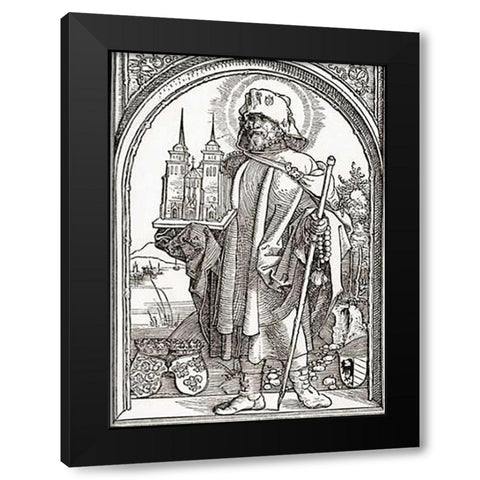 St Sebald Black Modern Wood Framed Art Print by Durer, Albrecht