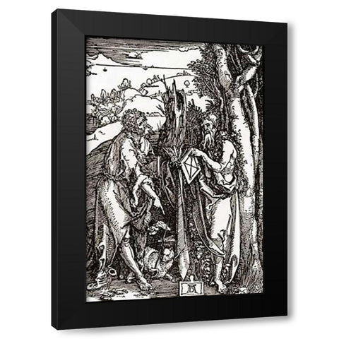 Sts John The Baptist And Onuphrius Black Modern Wood Framed Art Print by Durer, Albrecht