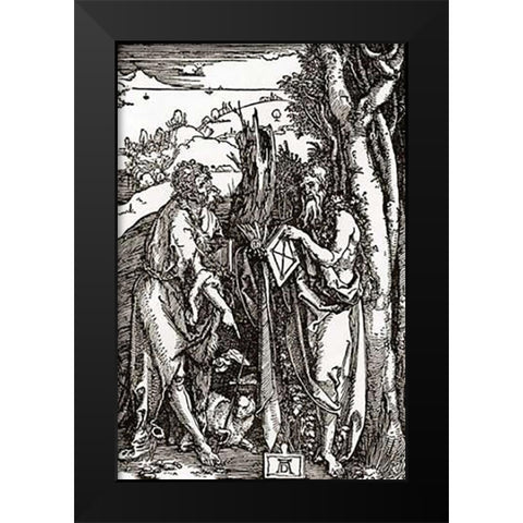 Sts John The Baptist And Onuphrius Black Modern Wood Framed Art Print by Durer, Albrecht