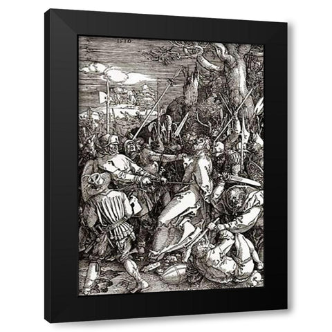 The Great Passion 10 Black Modern Wood Framed Art Print by Durer, Albrecht